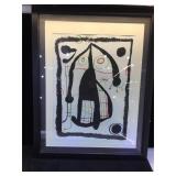 Framed & matted Miro print, framed to size 15x19