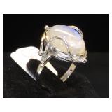 Sterling & Moonstone ring, size 7.5