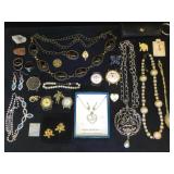 Assortment of Fashion jewelry, necklaces, rings,
