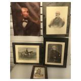 3 colorized prints of Robert E Lee, Abraham