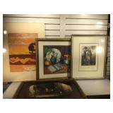 Signed oil on canvas, signed water color, signed