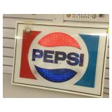 Vintage Pepsi light up sign 24x17 inches,