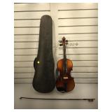 Violin with bow and hard case - bow needs