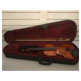 Violin in case with bow and shoulder rest - good