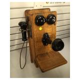 Vintage antique-style repro wall phone - ready to