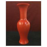 Poison orange layered glass vase, over 15 inches