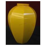 Layered yellow glass vase, over 13 inches tall