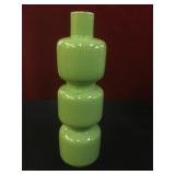 Porcelain Asian green & brown vase w/ makers