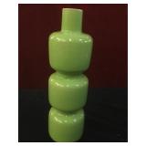 Asian porcelain green & brown vase w/ makers