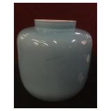 Large Asian porcelain blue & white vase w/ makers