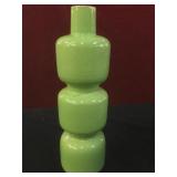 Asian porcelain green & brown vase w/ makers