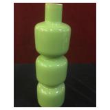 Asian porcelain green & brown vase w/ makers