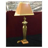 Statuette table lamp w/ shade, stands approx 34
