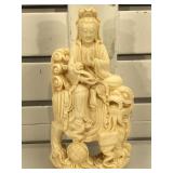 9 in tall carved resin Asian statue