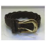 Brown braided  ouch belt,size large