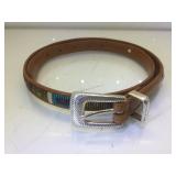 Brighton ladies beDed leather belt,size medium