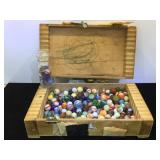 Assortment of vintage marbles, popeyes,  & more