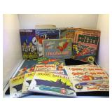 Assortment of vintage paper cut-outs , planes,