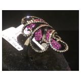 Sterling ring W/ Rubies & Diamonds, w/ appraisal