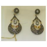Sterling w/ Gold overlay  earrings w/ Yellow