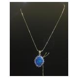 Sterling/Gold chain w/ Black Opal & White