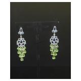 Sterling earrings w/ Peridot & Diamonds