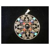 Sterling & multi-gemstone pendant
