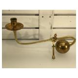 Vintage brass weighted cantalever candle holder