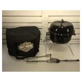 Harley Davidson mini grill w/ bag