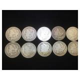 10- MORGAN SILVER DOLLARS,various years, 10 x $