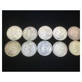 10- MORGAN & PEACE SILVER DOLLARS,various