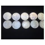 10- MORGAN & PEACE SILVER DOLLARS,various years,