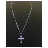 14k GOLD CHain  & cross w/ Diamonds , 6.3g