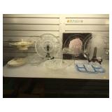 Assortment glass bowls, platters, J & G Meakin