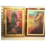 2- Framed oil on canvas paintings by Alan Refkin,