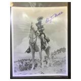 Black & white picture of Clayton Moore w/