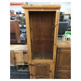 Vintage wooden shelf with lower storage - no