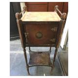 21 inch tall vintage wooden Ideal smoking stand