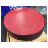 Lot of 26 red leather hot pads/placemats 15 inch
