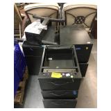 Lot of black file cabinets and more