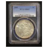 1889 PCGS MS62 MORGAN SILVER DOLLAR