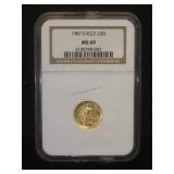 1987  1/10 oz. GOLD $5 American Eagle coin