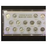 UNITED STATES MERCURY DIMES, (15 coins)