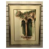 Framed and mated watercolor painting, not signed,