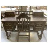 Vintage Wooden Desk & Chair