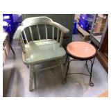 Vintage Chair & Metal Side Table