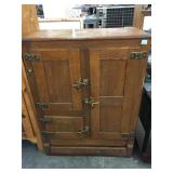 41 inch tall original antique Ice Box - complete