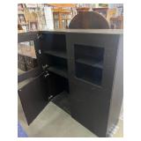 Black Cabinet W/4 Doors, Approx 5 Ft Tall
