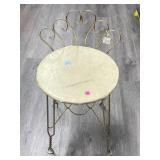 Vtg Metal Wire Vanity Chair
