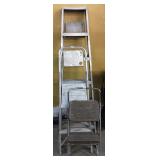 3 Metal Ladders - 6ft Tallest